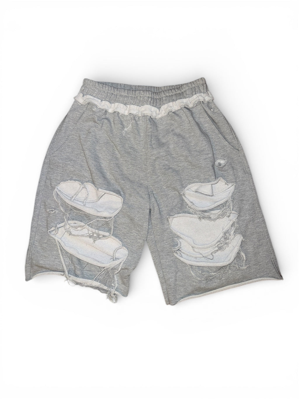 Grey Distressed SweatShorts